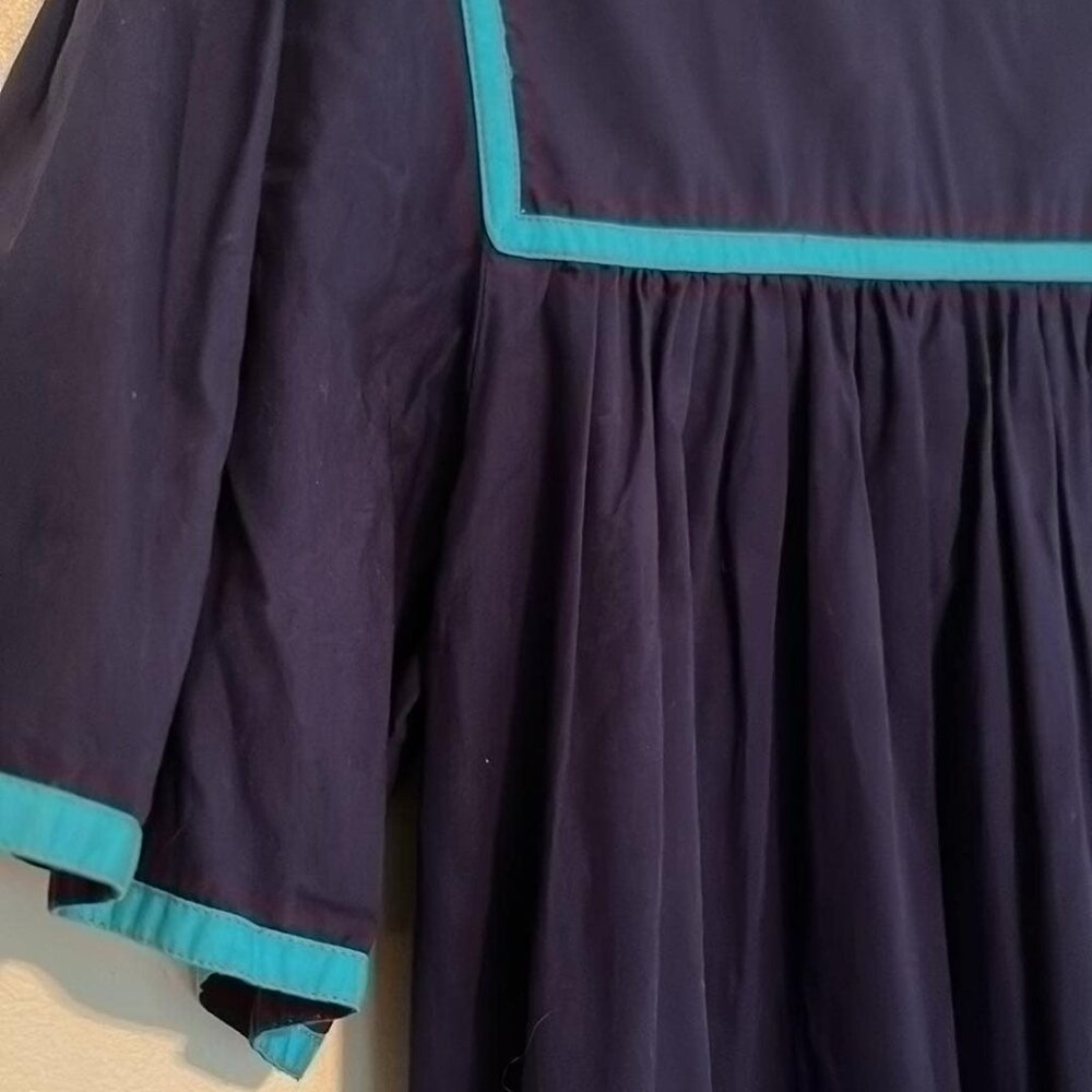VTG MuuMu Embroidered Peacock PullOver House Beach Dress SZ S by Bechamel w/P - Picture 8 of 9